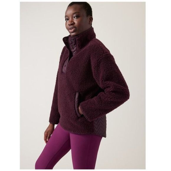 ATHLETA Cozy Sherpa Snap Sweatshirt - L - Picture 3 of 10